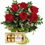 Ramo de 6 Rosas Importadas  + Bombones